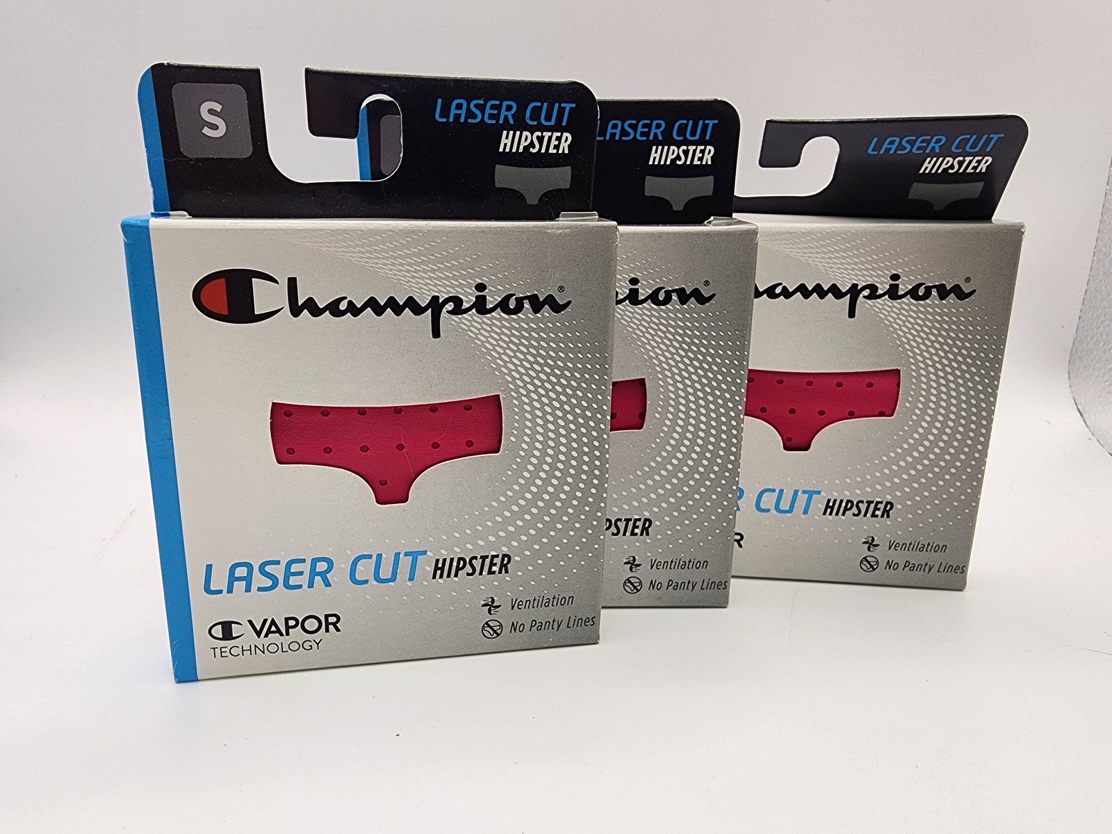 Champion Women’s Small S Laser Cut Hipster Panties Red No Panty Lines 3 Pack