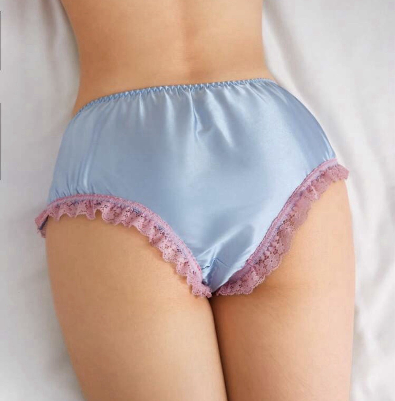 Underwear Panties Retro Ruffles Blue Pink Cute Unique Pin Up Style Vintage M-L