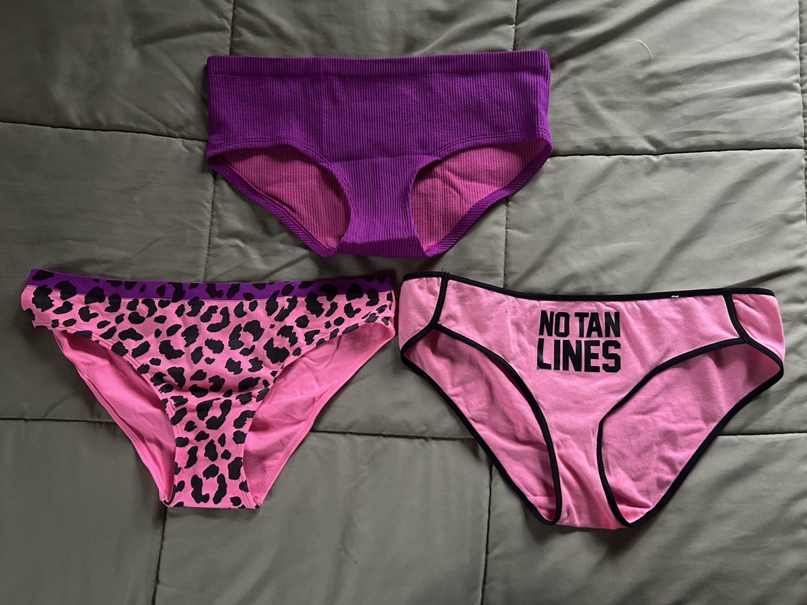 3 Panties Underwear Pink & Purple Women’s Size 7 Large