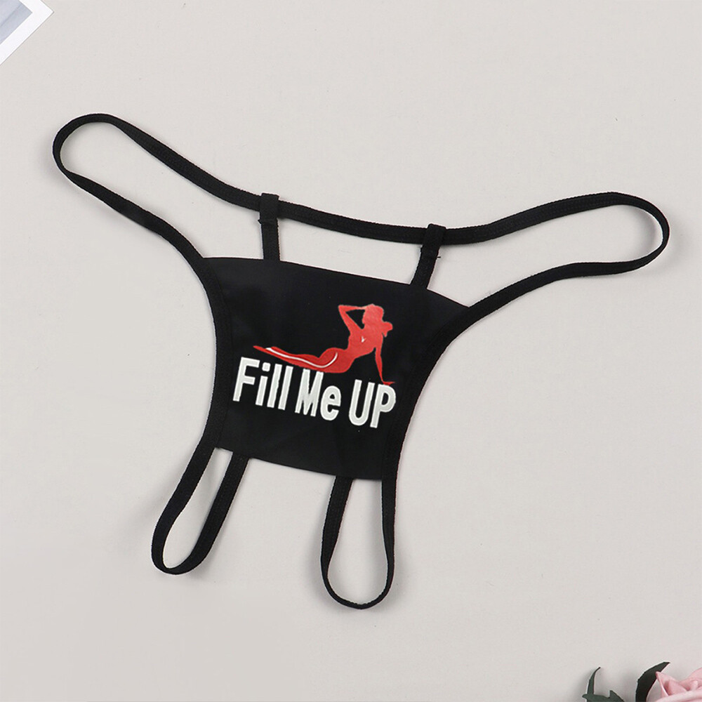 Women Printed Panties Crotchless Underwear Thongs Lingerie G-string Briefs⇓