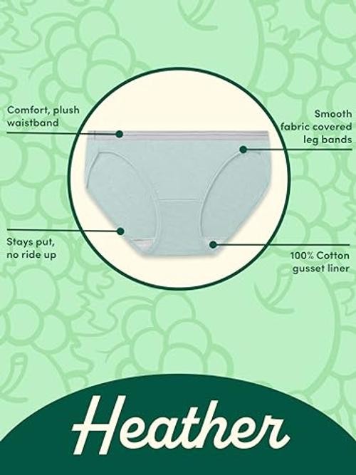 Women’s Eversoft Cotton Underwear 8 Bikini – Assorted Color Heathers