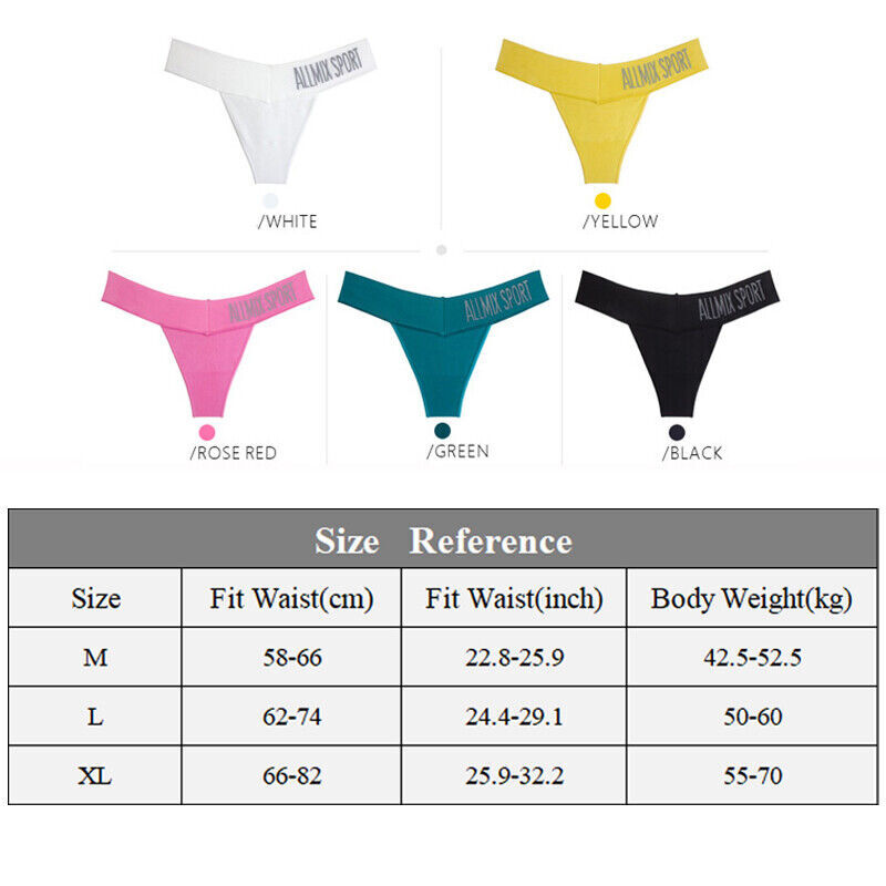 3x Women Waist Letter Print Lingerie Briefs Thongs Underwear Panties Knickers ##