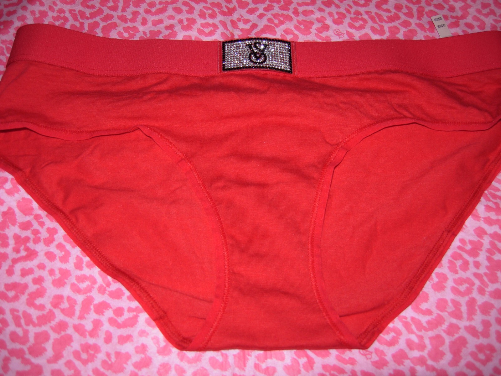 Victoria’s Secret Sexy Shine Patch Hiphugger Panties Smooth Panty LOGO Red NWT