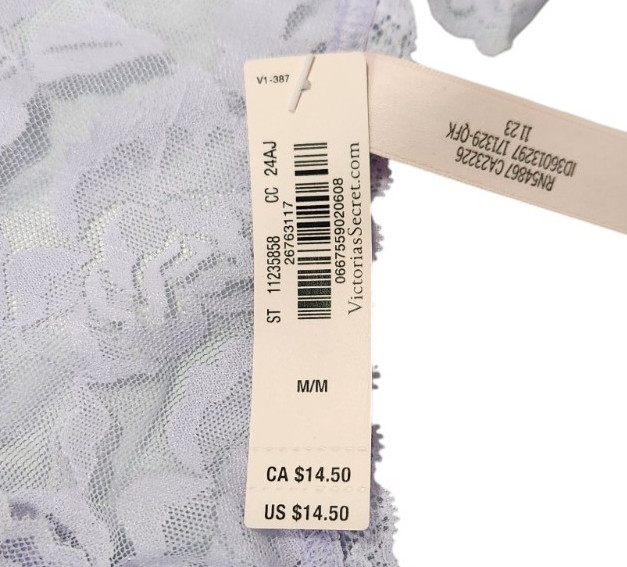 Victorias Secret Womens M Brazilian Slip Panty Underwear Lace Floral Purple