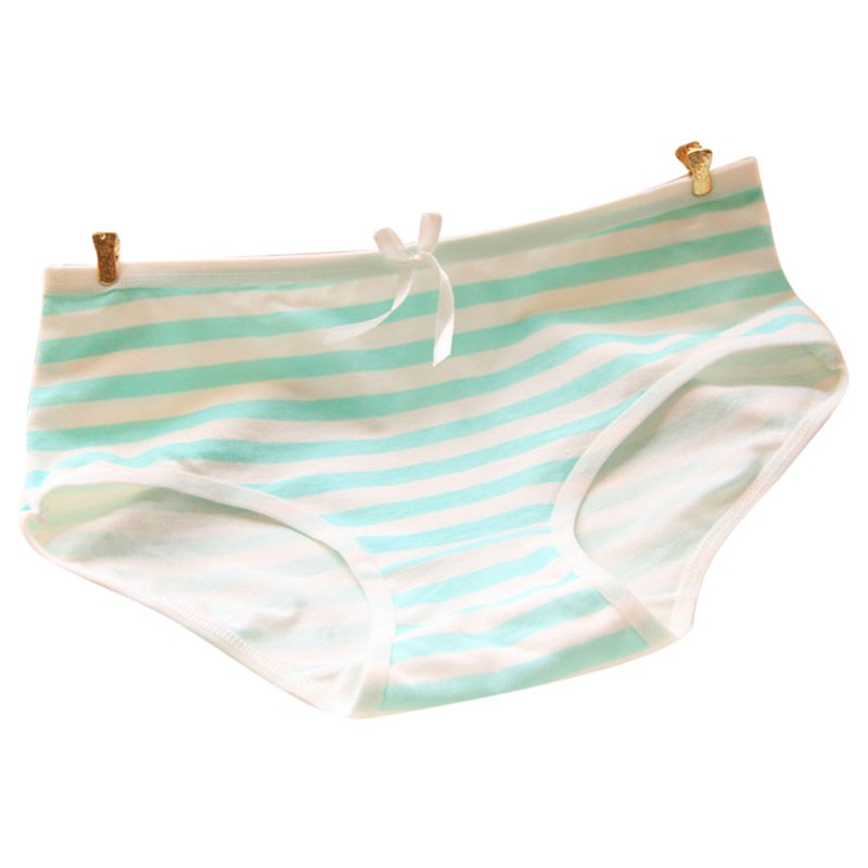 Lovely Cute Underwear Stripes Bow Cotton Briefs Panties Hipster Underpants B-SE