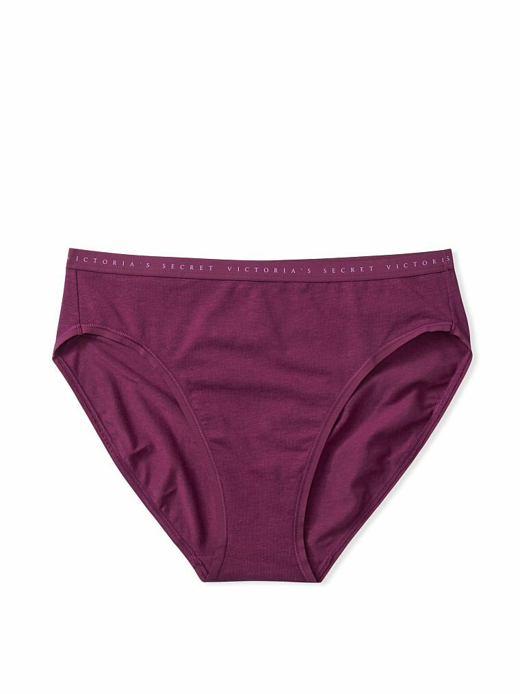 L KIR Red Wine Stretch Cotton Waist Victorias Secret High Leg Waist Brief Pantie