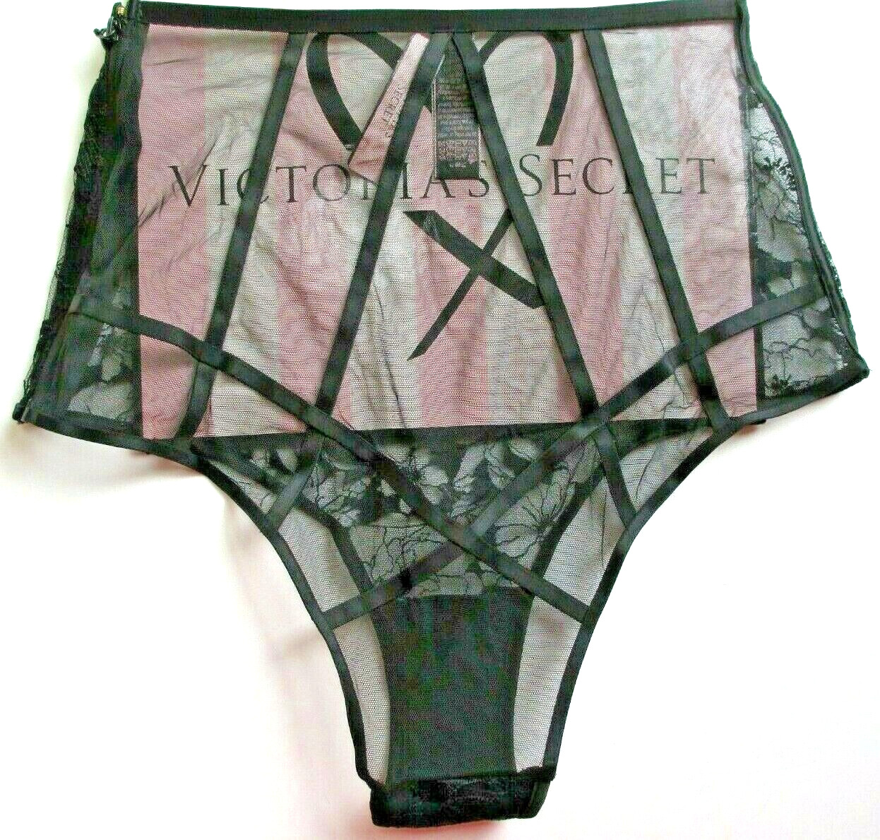 VICTORIA’S SECRET VERY SEXY High Waist Cheeky Brief Panty VS Black Lace S M NWT