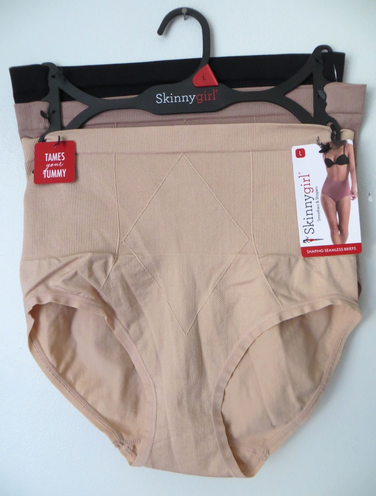 Skinny Girl Shaping Briefs Panties Size L- 3 Pack #7715 NEW w/ Tag $42.00