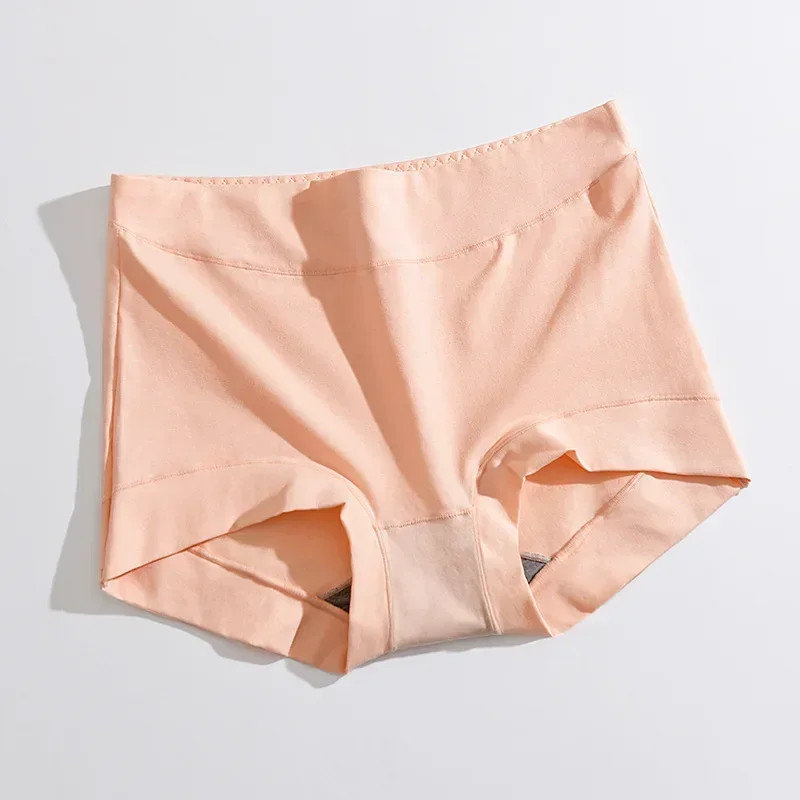 1pc High Rise Panties Pure Cotton Solid Color Boxer Shorts Plus Size Underwear
