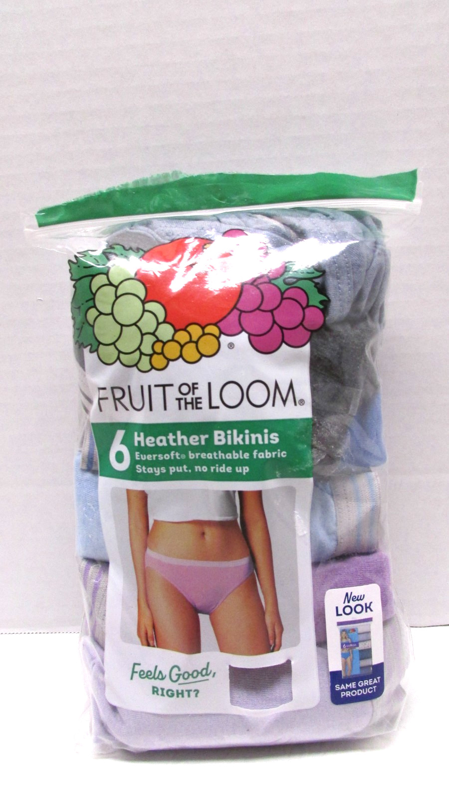 Fruit Of The Loom Assorted Heather Bikinis 6 Pack Size 9 (2XL)