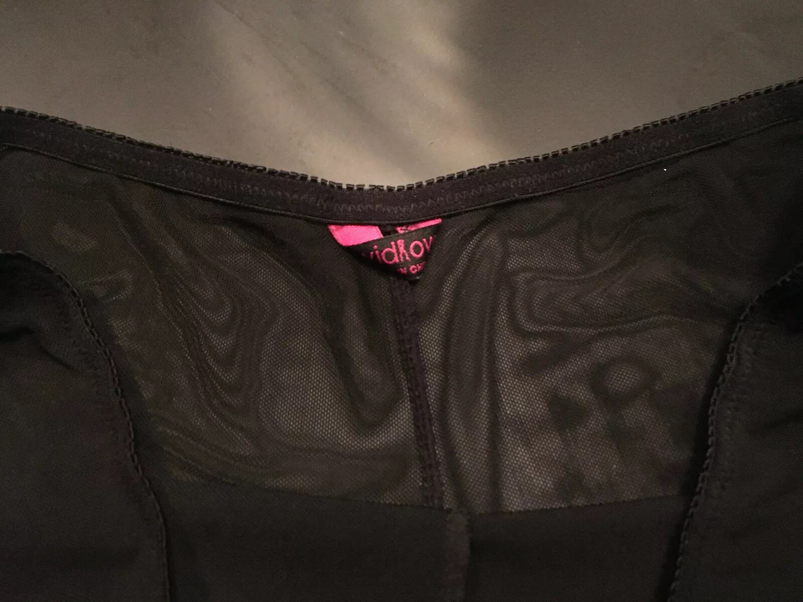Avid Love XL Sheer Black Hip Hugger Bikini Panties W Lace Sides