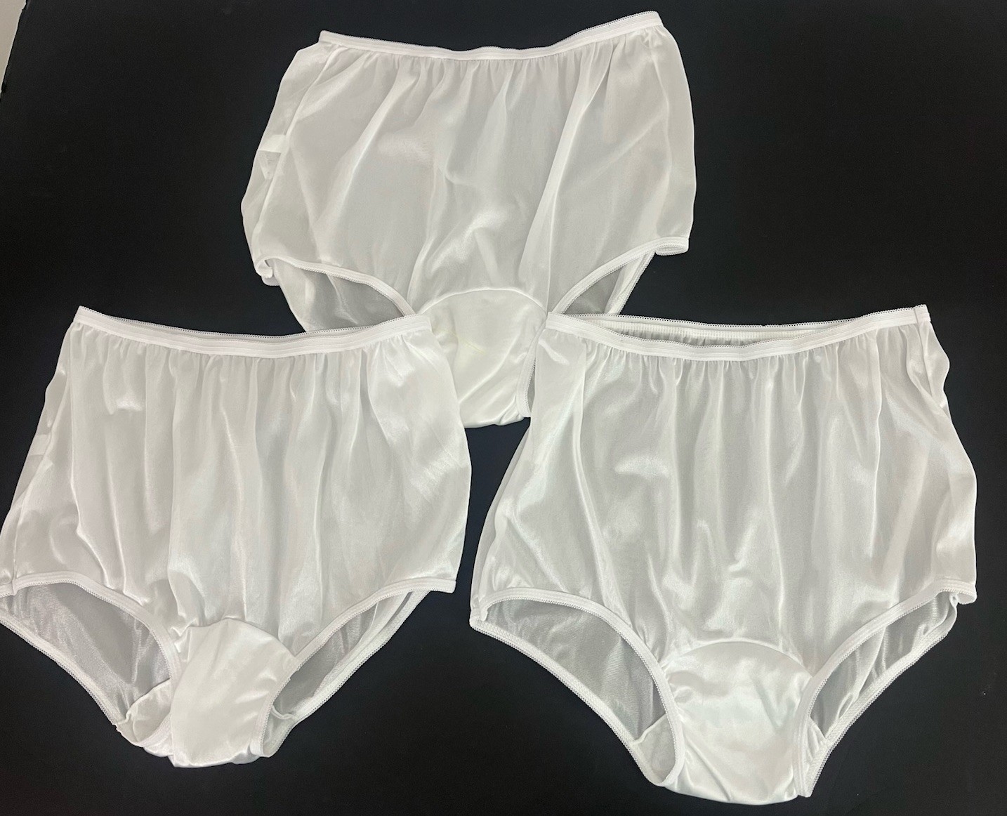 Vintage Carole Women’s 8 Panties 100% Nylon Granny Panty Lace Waist 3pr NWOT