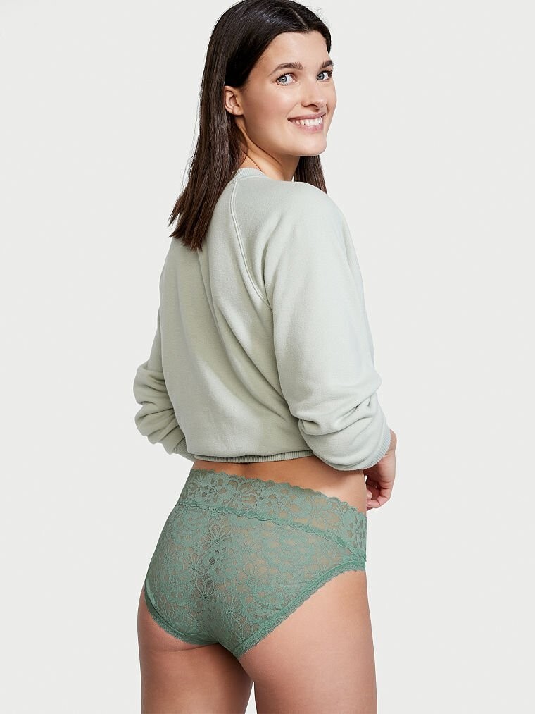 XXL SeaSalt Green THE LACIE FullFloral Lace Victorias Secret HighLeg Brief Panty