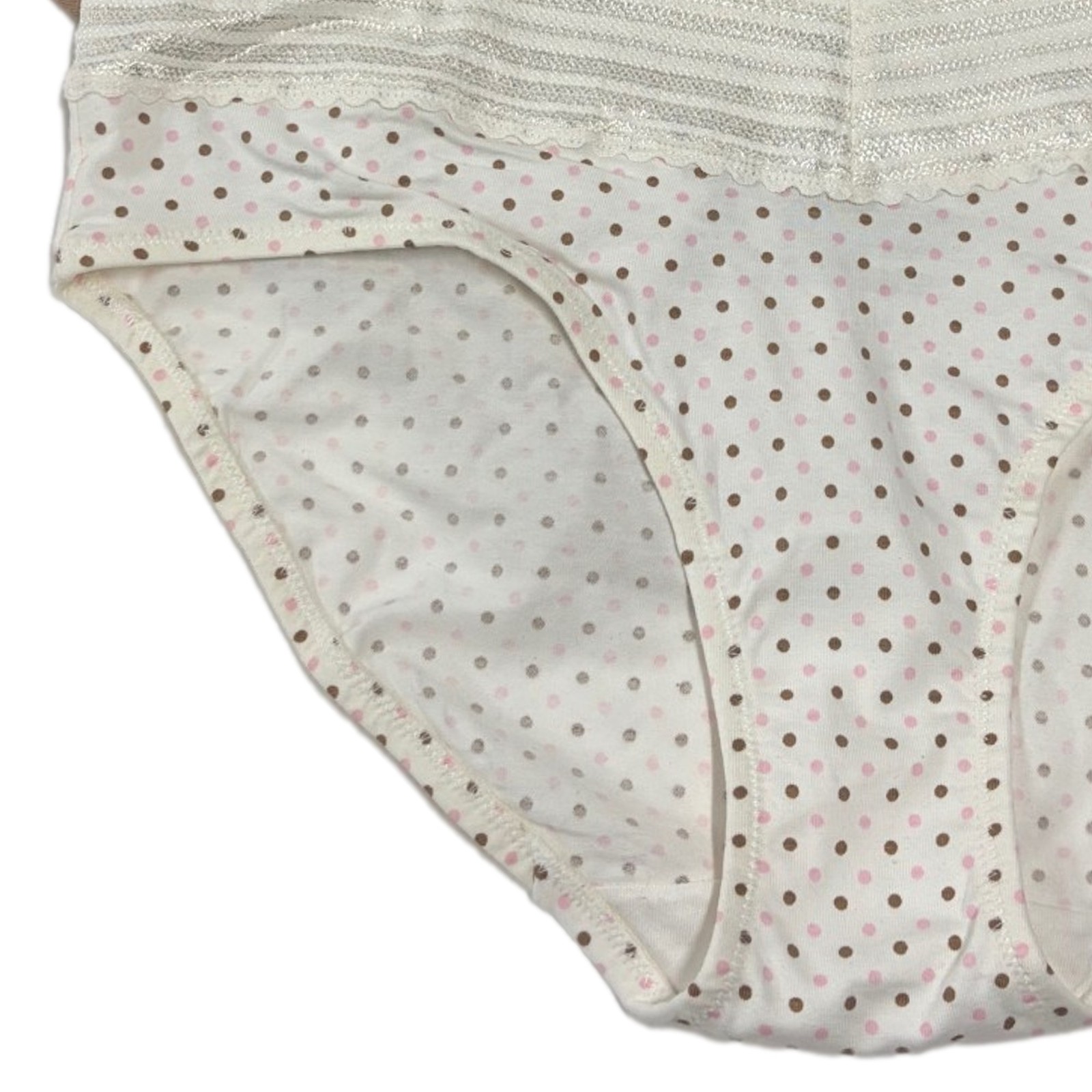 Warners Womens 3pc Dig-Free Cotton & Lace Hipster Panty Set Polka Dots