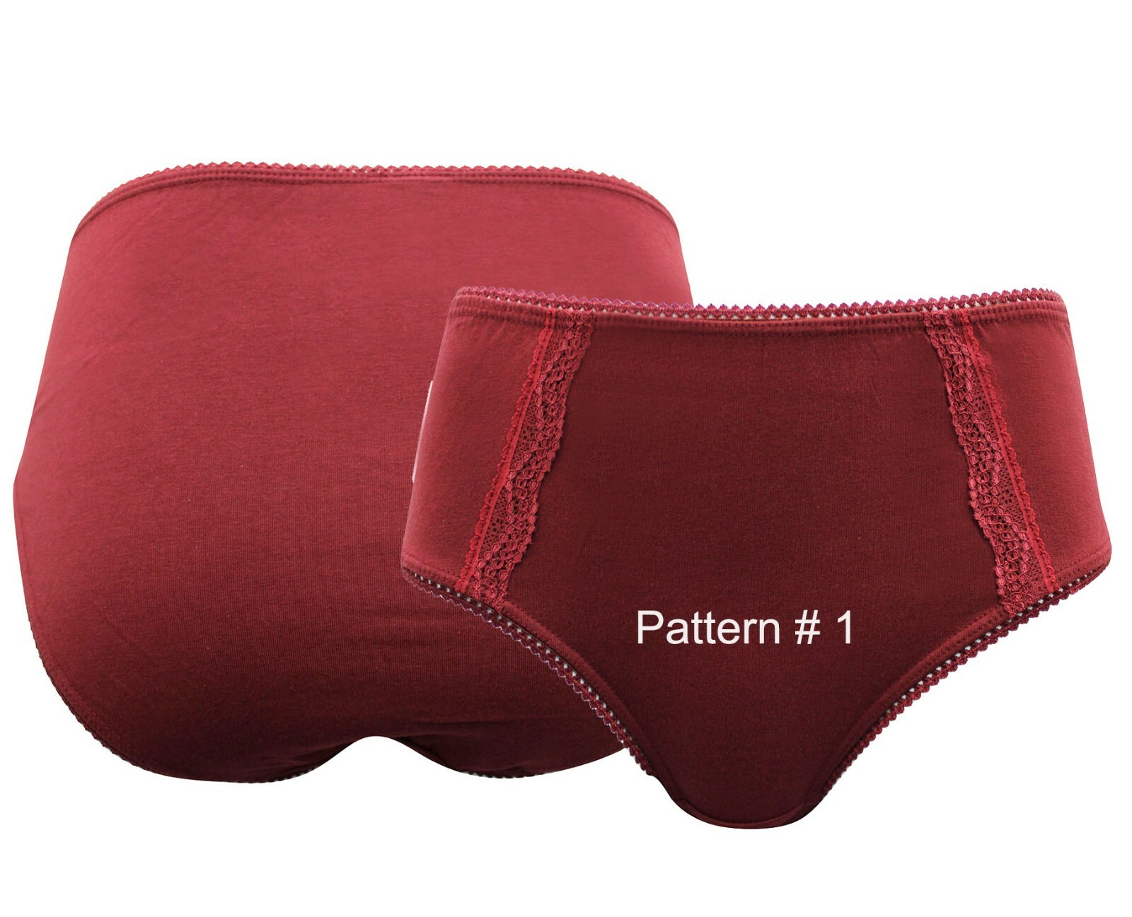 BPC Selection Navy/Wine Cotton Rich Lace Trim Full Briefs Plus Size 14/16 -30/32