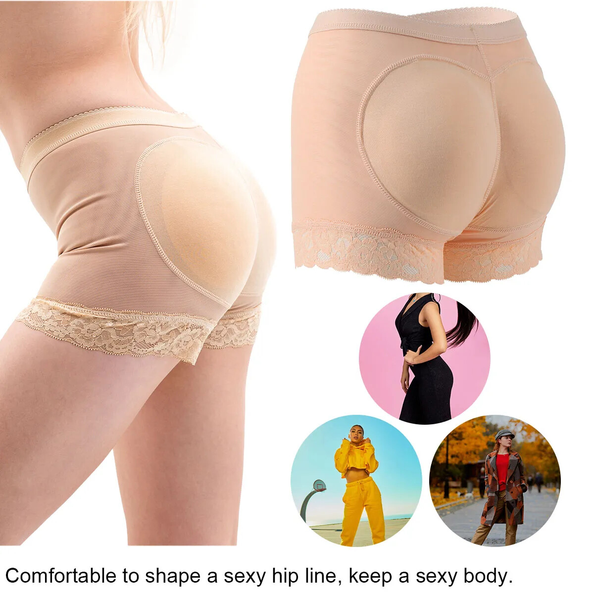 Women FAKE ASS Butt Lift & Hip Enhancer Booty Padded Underwear Panties Shaper US