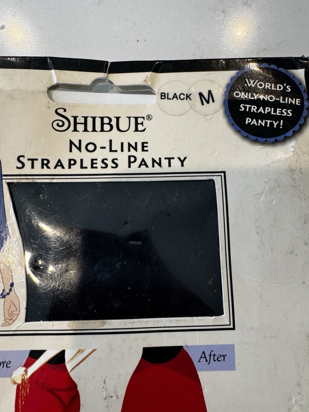 Shibue Adhesive No-Line Strapless Panty Black Med NEW Invisible Support