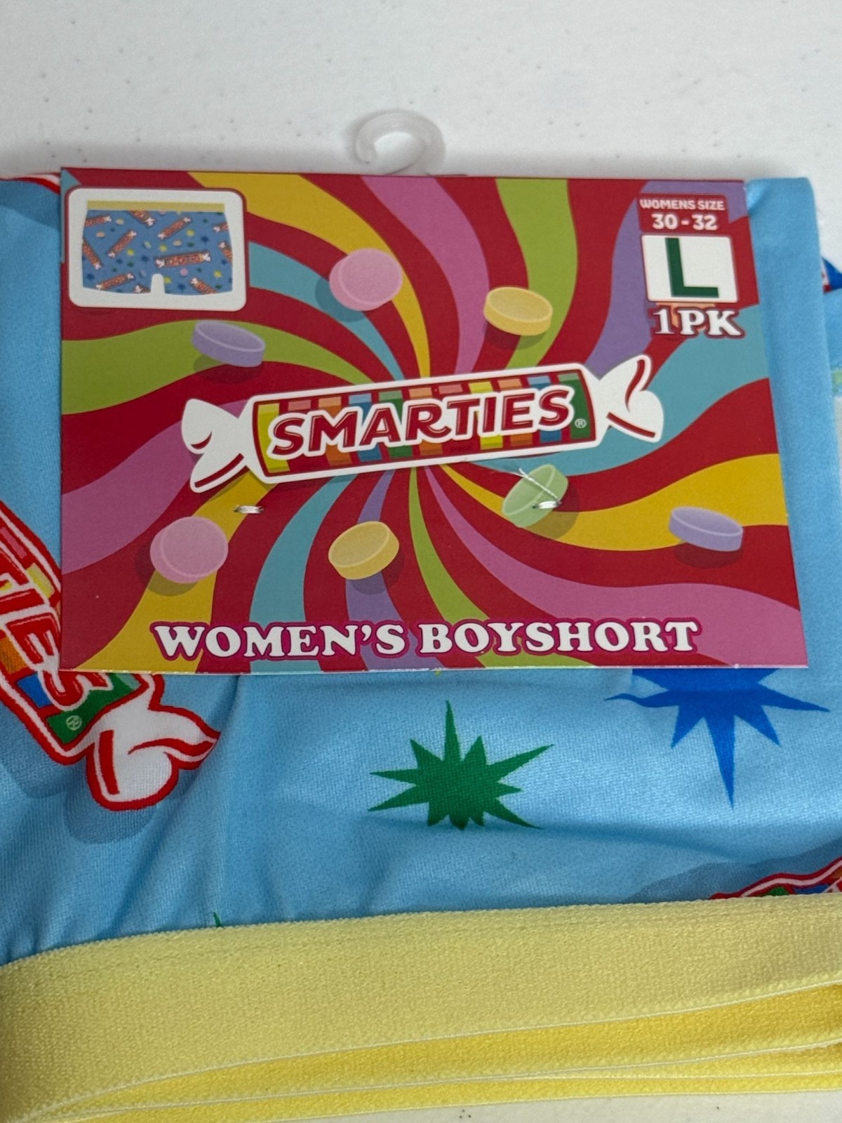 Smarties Women’s Boyshorts Large Candy Print Stretch Lounge Sleep Shorts