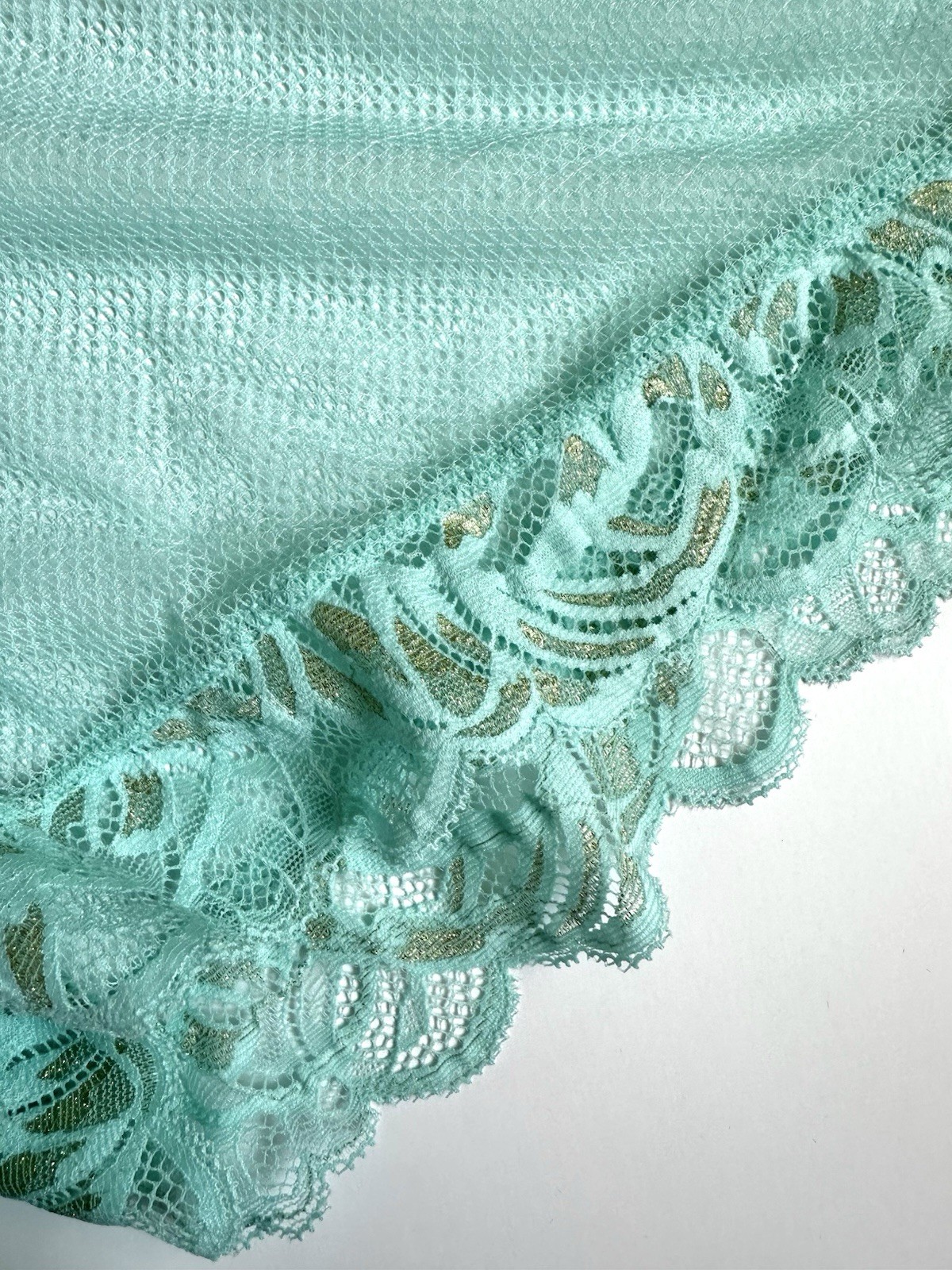 Teal Mesh Sheer Bloomers Shorts High-Waist Demery Jayne Women’s M Blue Lingerie