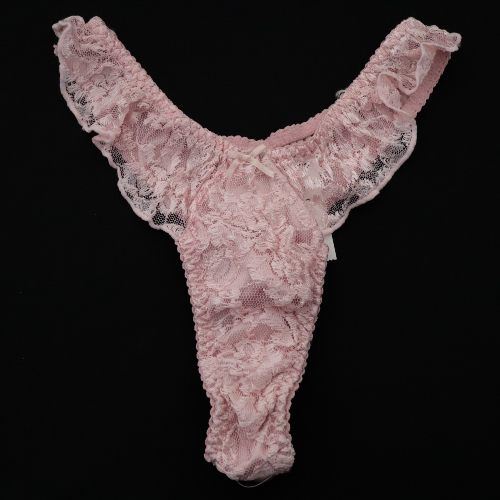 NEW Classified VTG 90s Mervyn’s Satin Lace High Hip Cut Thong Panty LARGE