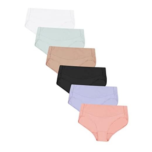 Women’s Smoothing Microfiber No-Show 9 6 Assorted Colors, 6-pack Hi-cuts