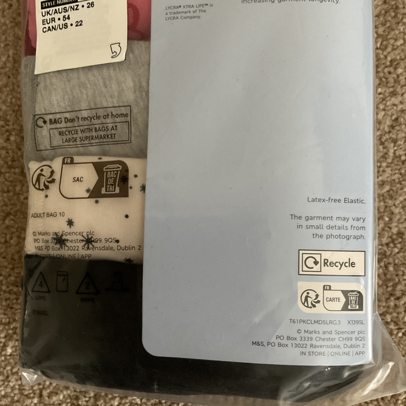 RRP £16 M&S 2 x 5 Pack Size 26 Cotton Lycra High Rise Shorts Knickers Very Pink