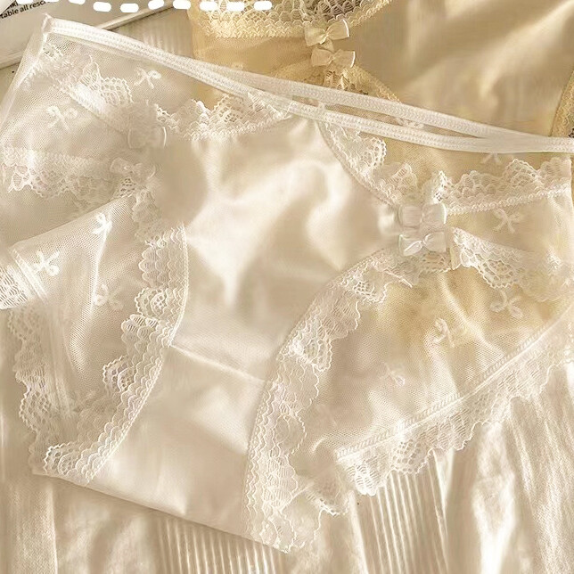 5PCS/LOT Sexy Womens Satin Panties Underwear Lace See Through Briefs Lingeries