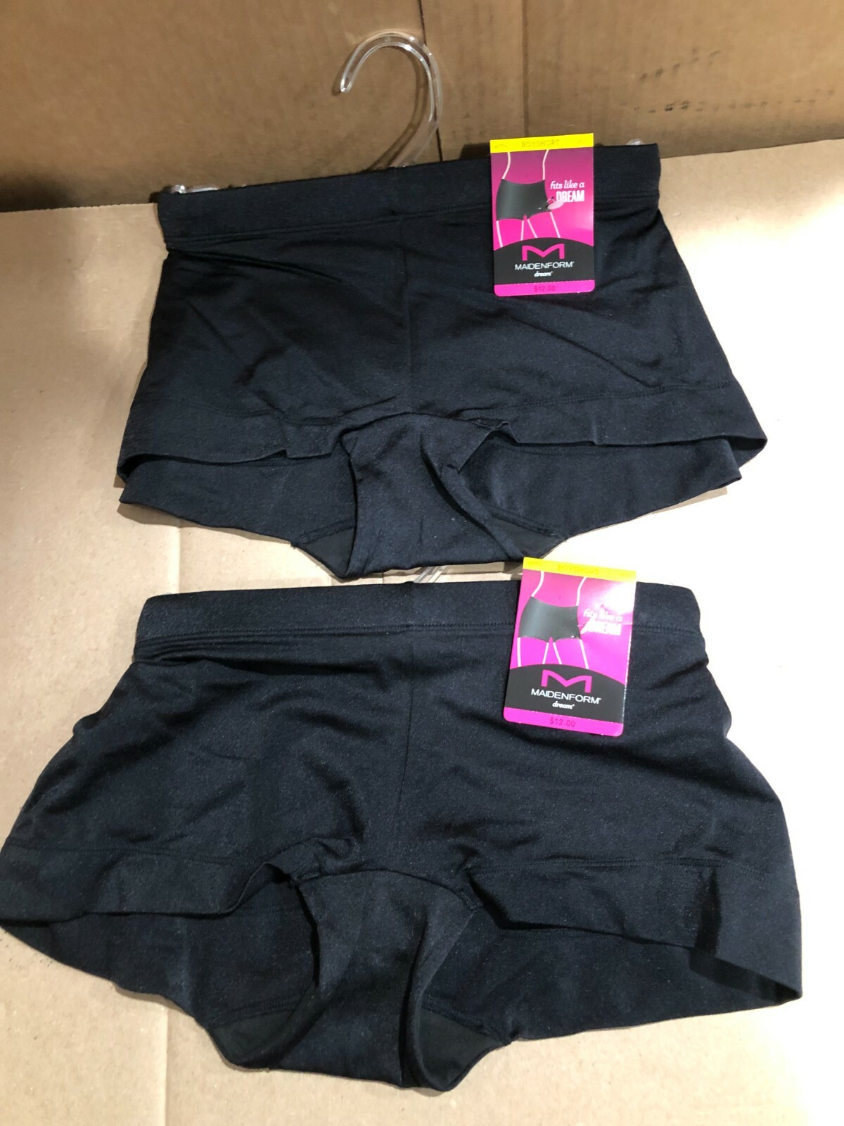 (2 Pcs) Maidenform Women’s Dream Boyshort Black Size Medium #40774 NEW FREE SHIP