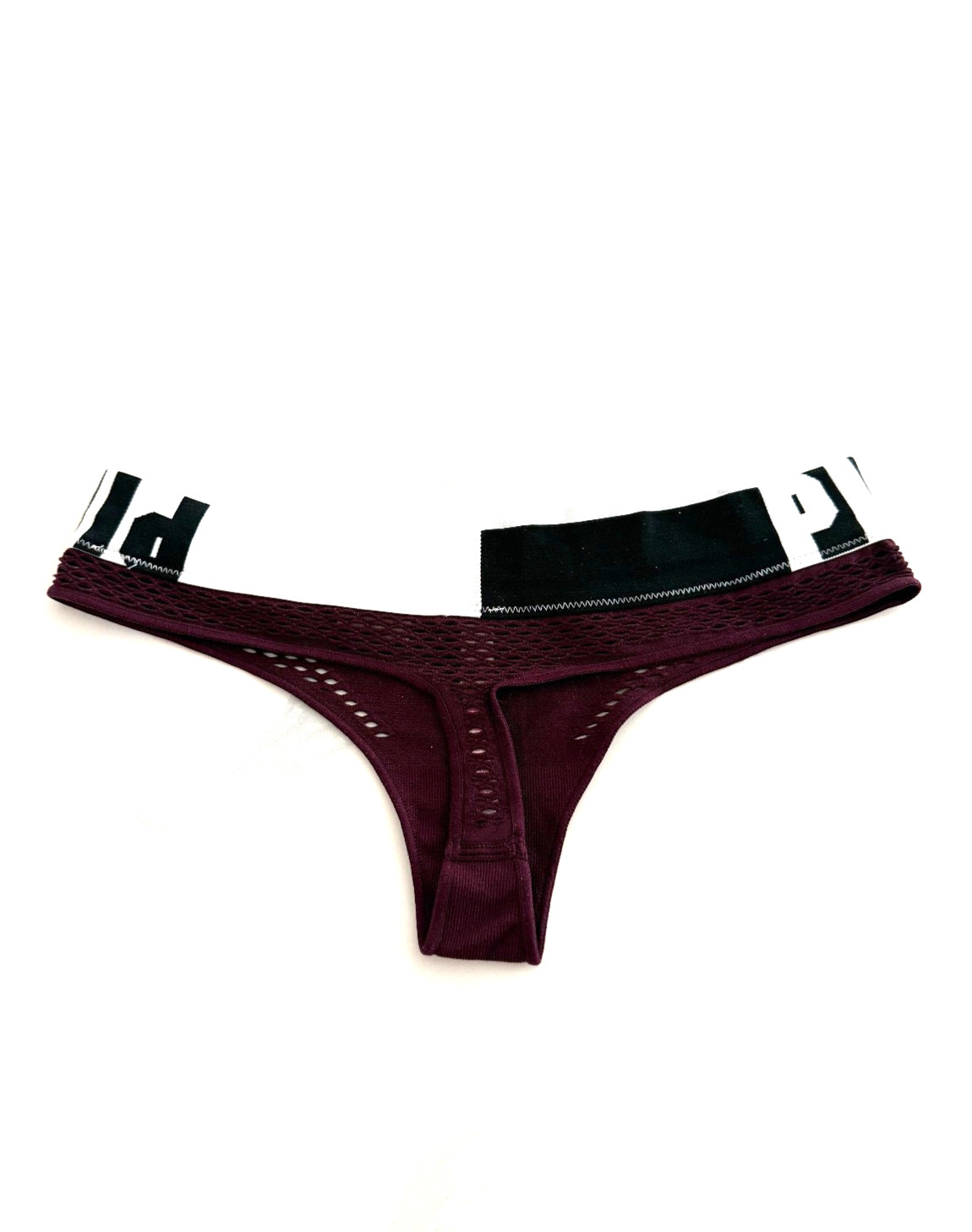 Victoria’s Secret PINK Seamless Thong Panty Fishnet Ruby Logo