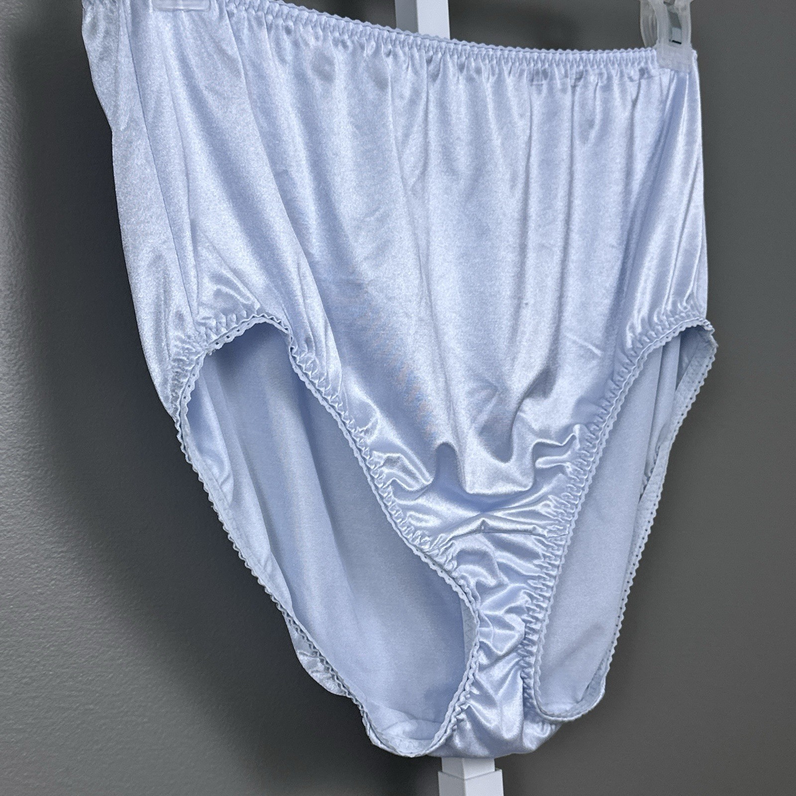 Vanity Fair Shiny Nylon Control Support Panty Size 11 4XL Icy Blue 40301 Silky