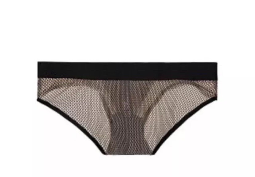BALMAIN for Victoria’s Secret FASHION SHOW Blk Mesh Stud Rebel Hipster Panty L