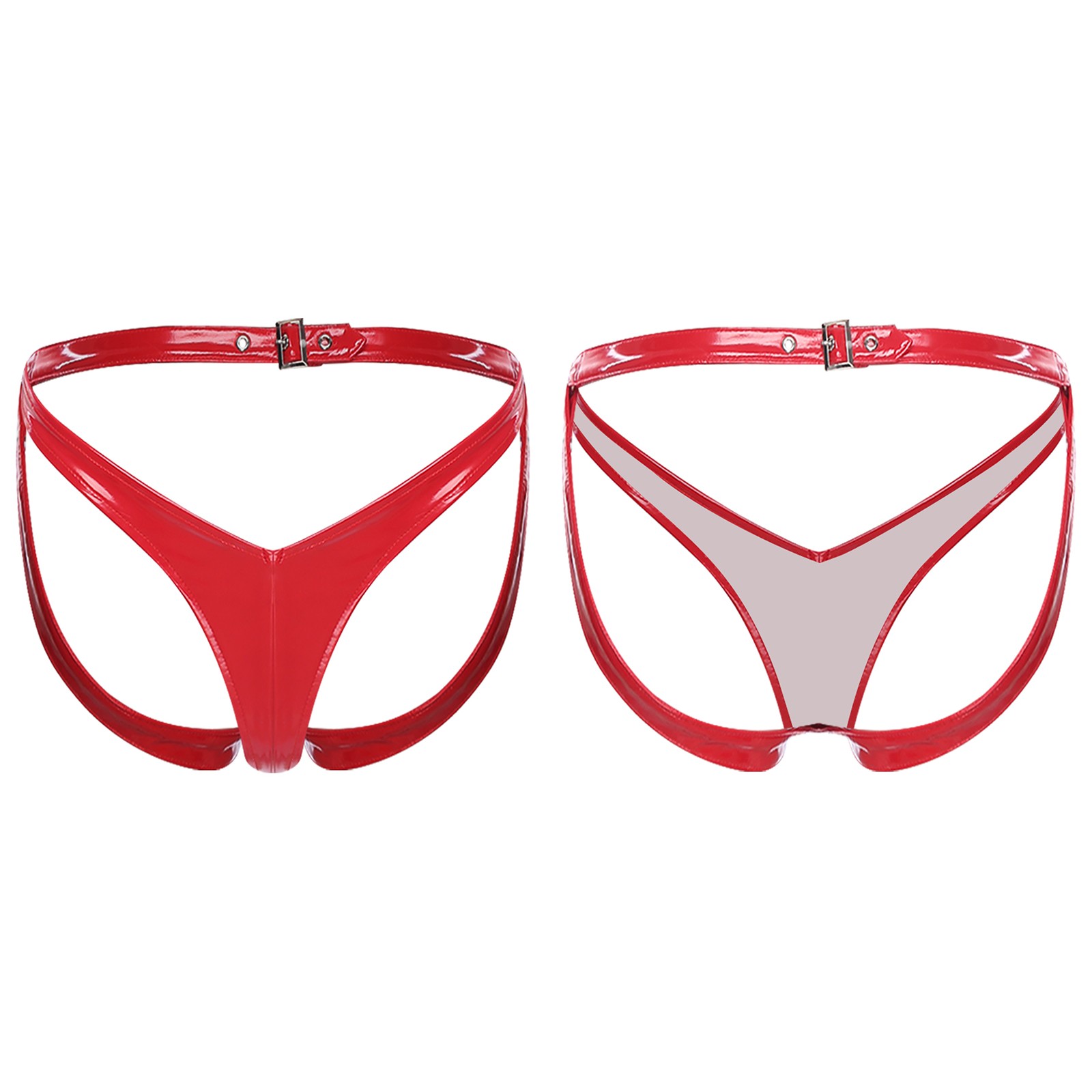 Women Briefs Metallic Bikini Wet Look Sleepwear Patent Leather Underwear Shiny