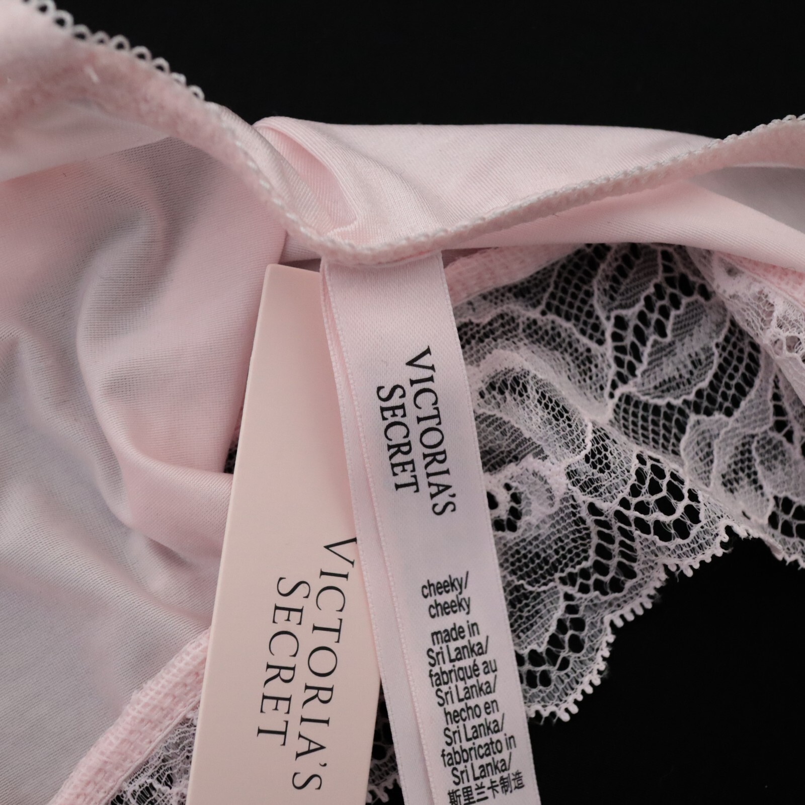 2 Victoria’s Secret Lace Rose Satin Smooth High Leg Cheeky Panty Lot M MEDIUM