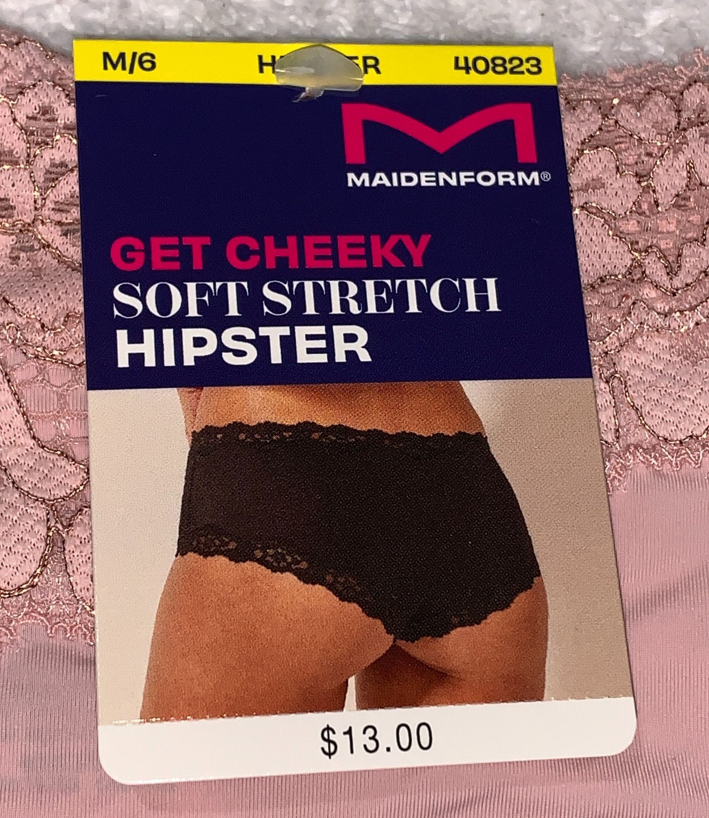 MAIDENFORM Sexy Must Haves Luxurious Lace Pink Cheeky Hipster Panty Womens M L