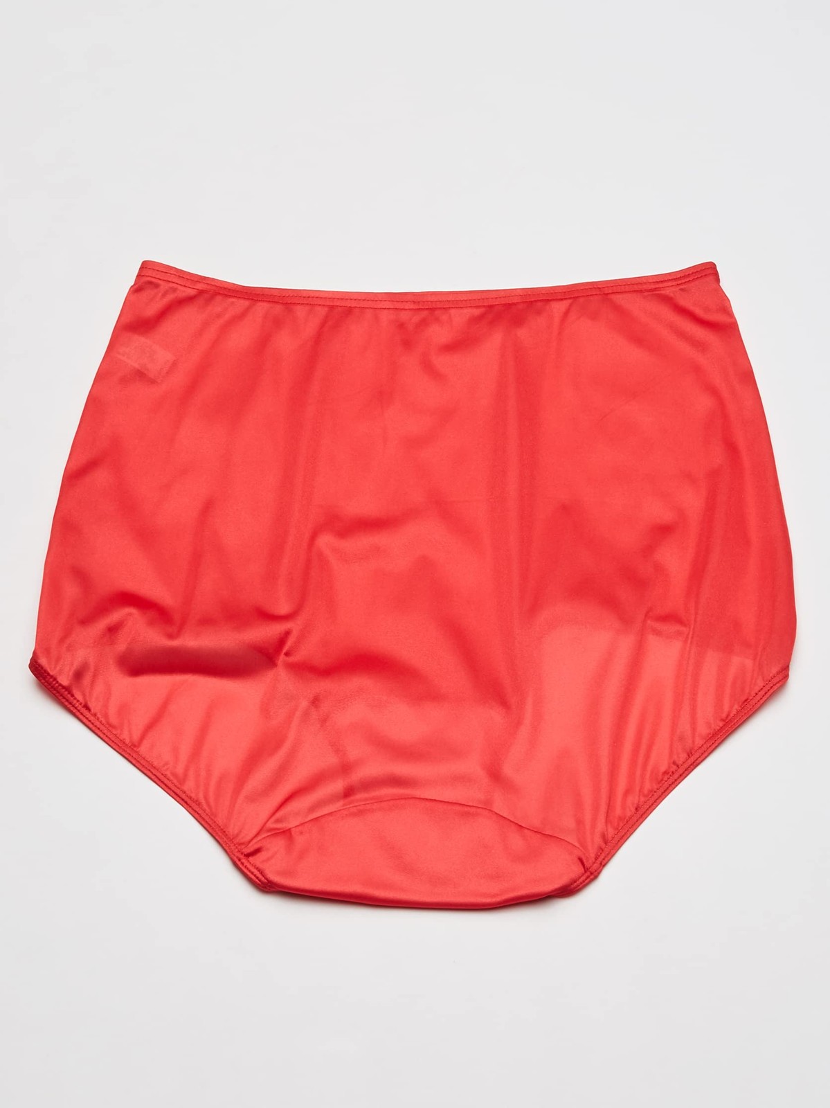 Shadowline Women’s Plus Size Hidden Elastic Nylon Full Brief Panty 3-Pack Red 10