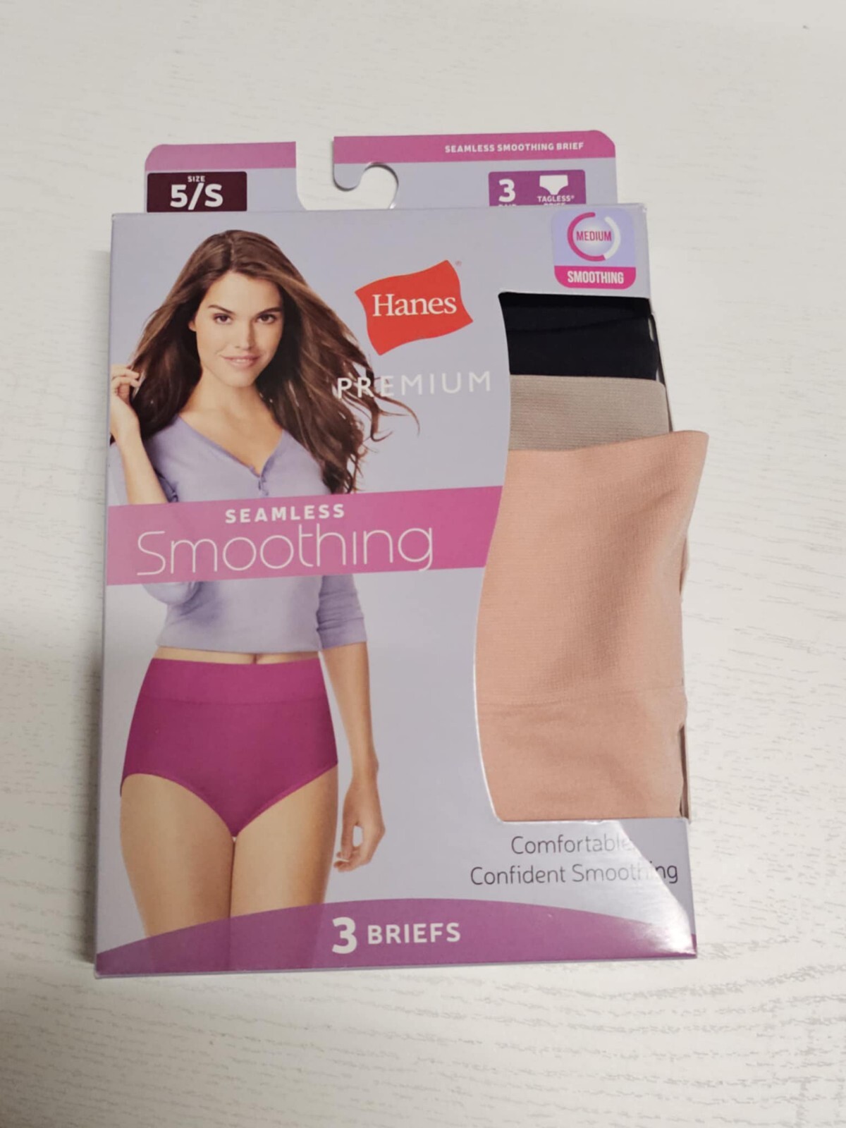 🐻 Hanes Premium Women’s Sz 5/S Seamless Smoothing Briefs 3pk-Colors May Varity