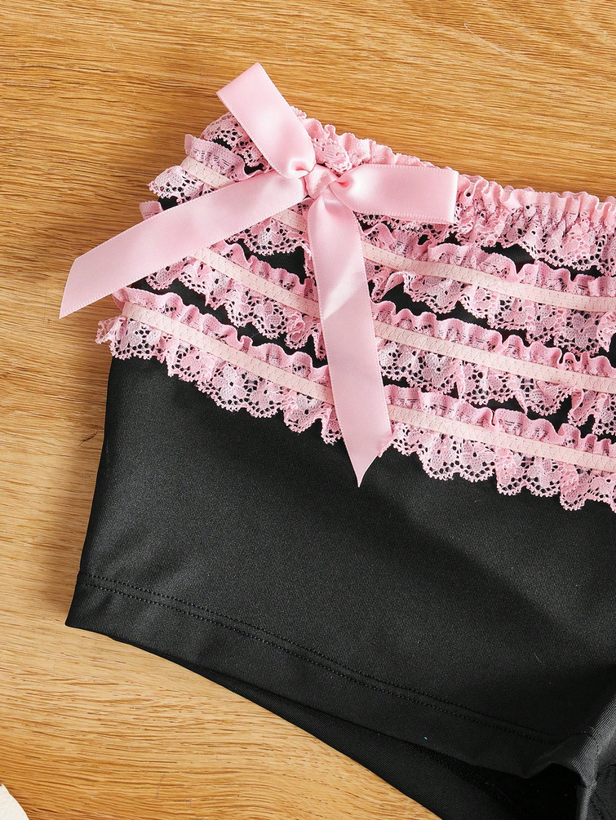 Women’s Black Soft Pink Frilly Cute Underwear Loungewear Shorts Boyshort Panty