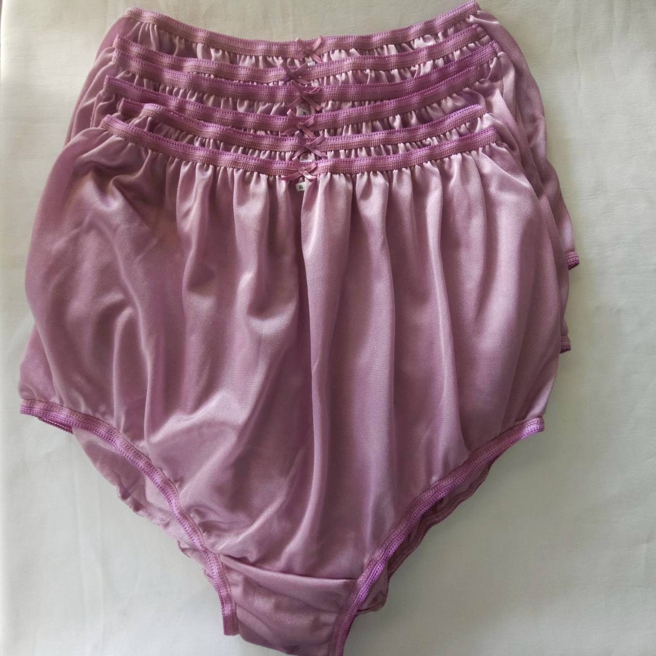 6 Purple Nylon Big Underwear Granny Panties Soft Sheer Briefs High Waist 42″-50″