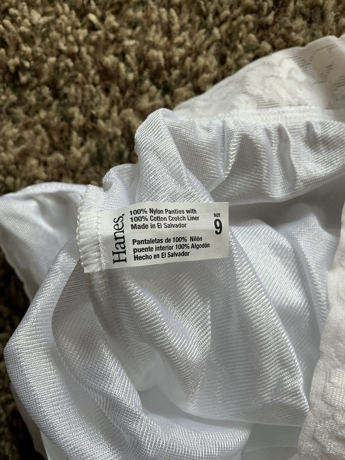 Hanes Her Way Satin Second Skin Style High Waisted Panties Size 9 White