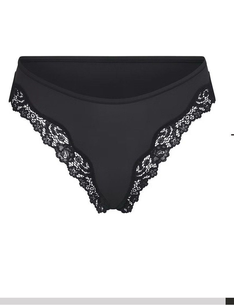 Skims Fits Everybody Lace Tanga Onyx Cheeky Underwear SIZE S