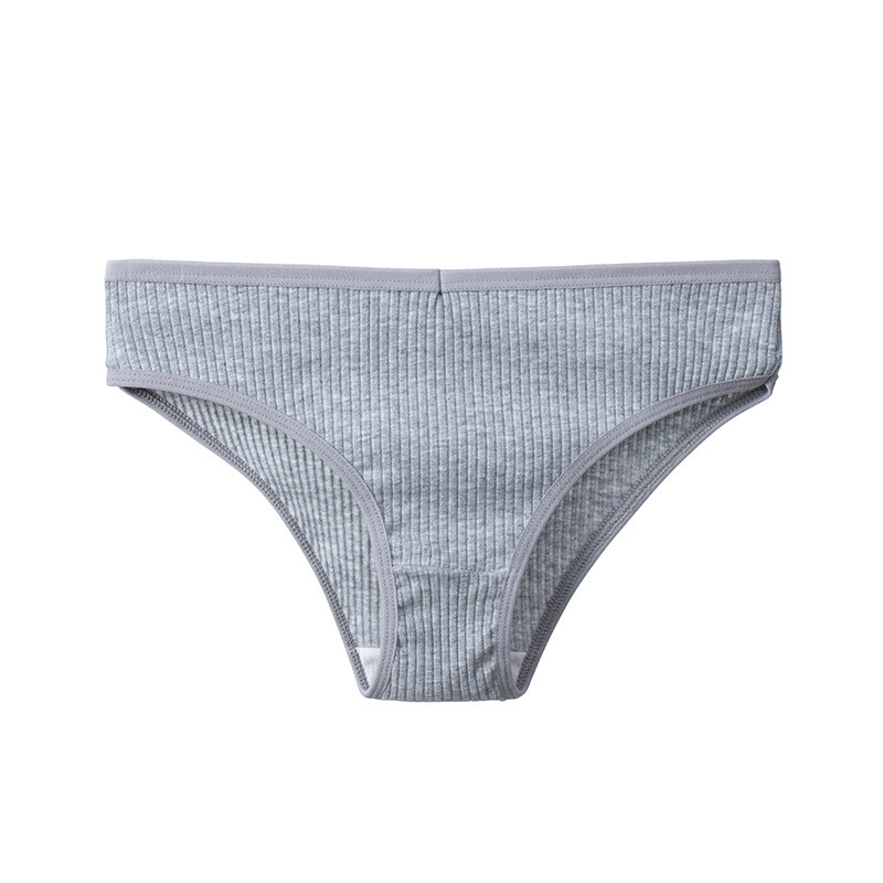 5 Pack Lot Sexy Womens Ribbed Panties Briefs Solid Underwear Lingerie Underpants