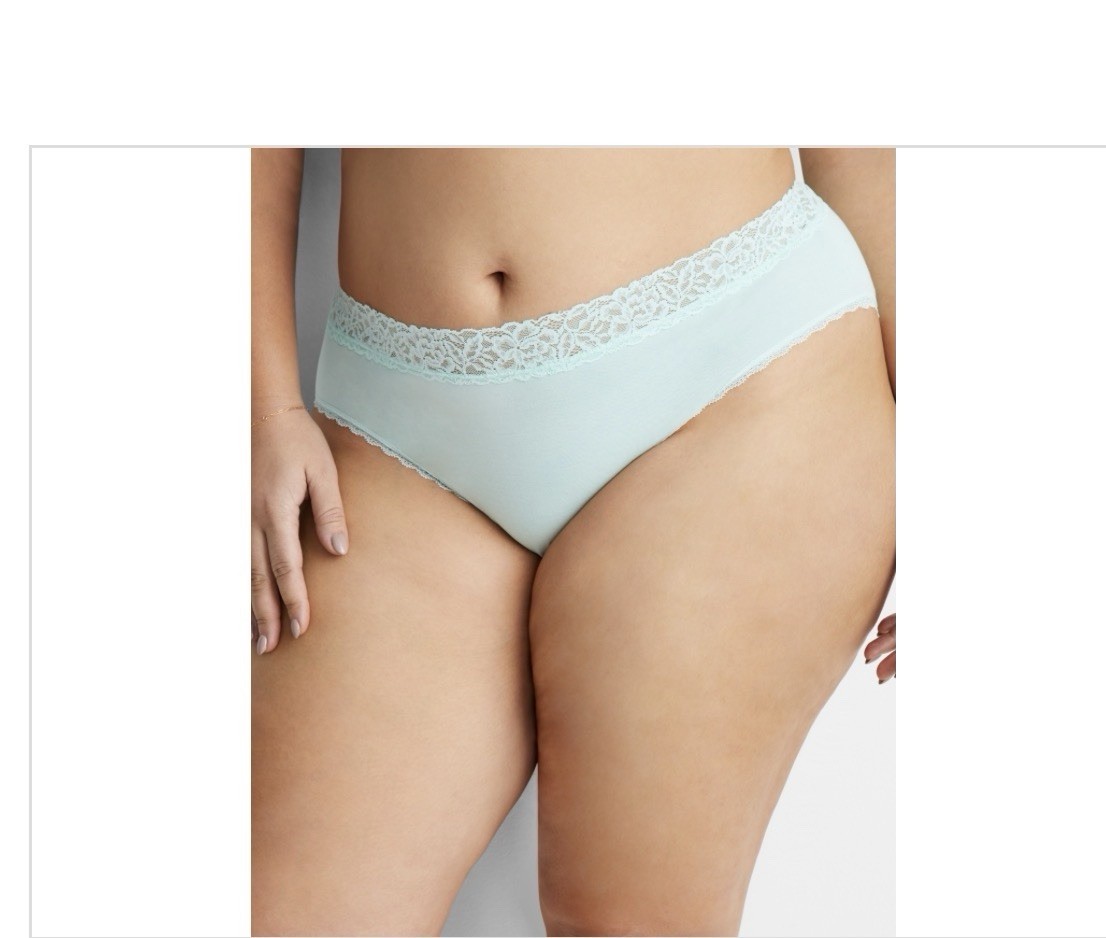 State Of day women’s cotton blend lace Trim hipster Underwear tea green M NWT