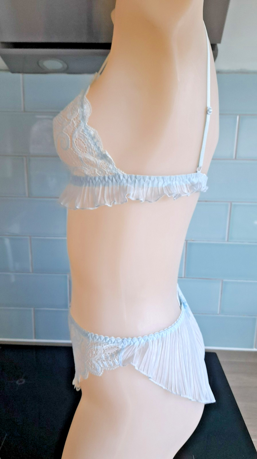 Barbara Blue “Follies” High Leg Pleated Fan Backed Briefs