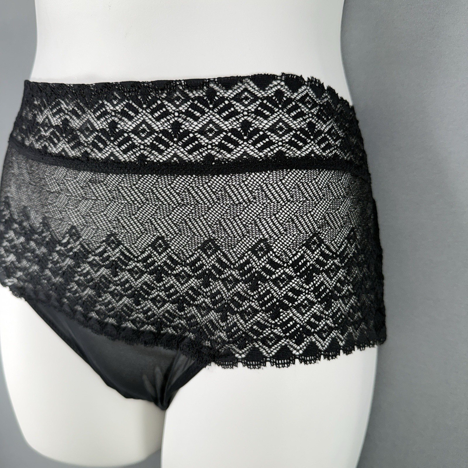 NEW B.Tempt’d Net Perfection Tanga Thong Womens M 6 Hi-Waist Lace Mesh Sexy
