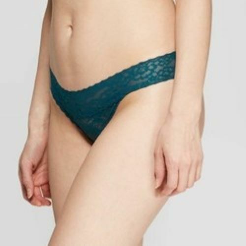 Auden Women’s All Over Floral Lace Thong Size XL (16) English Teal