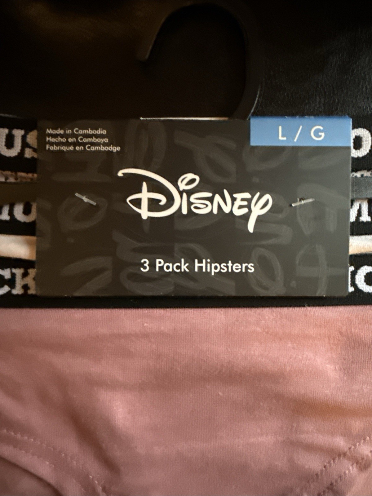 Disney Mickey Mouse 3 Pack Hipster Panties Cotton Stretch Underwear Size Large