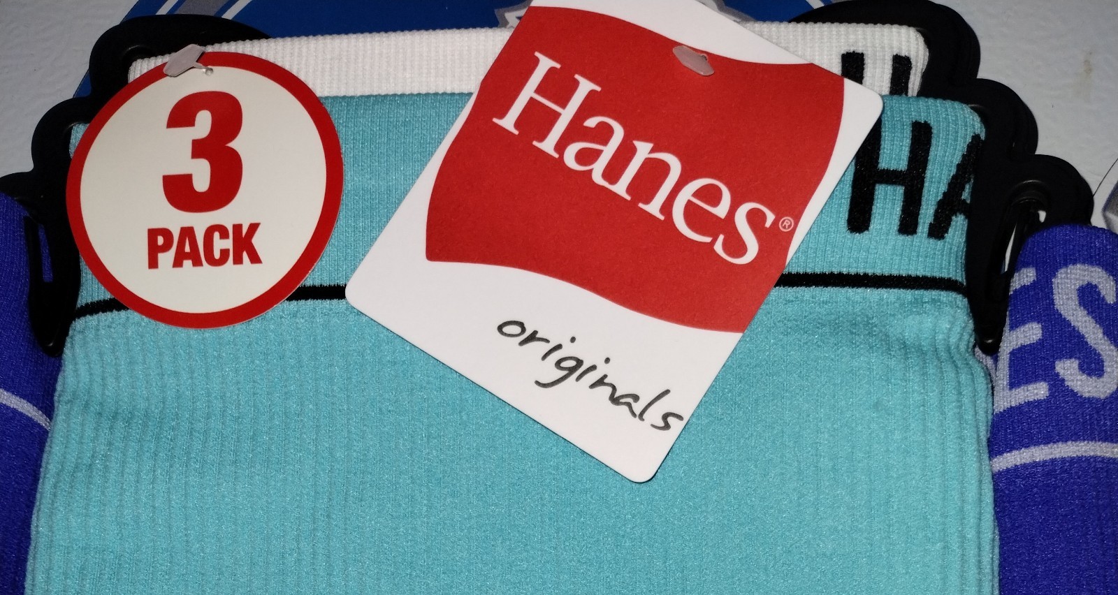 Hanes Women’s Boyshort Panties Seamless Ribbed 3-Pack Blue White Aqua S