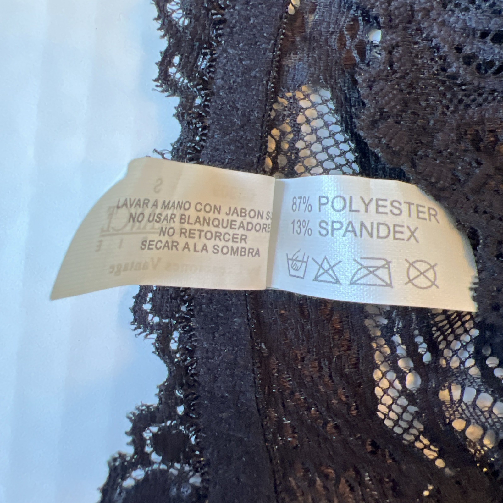 Lily Of France Sz S Lingerie By Creaciones Vantage Lace Thong Black NWOT