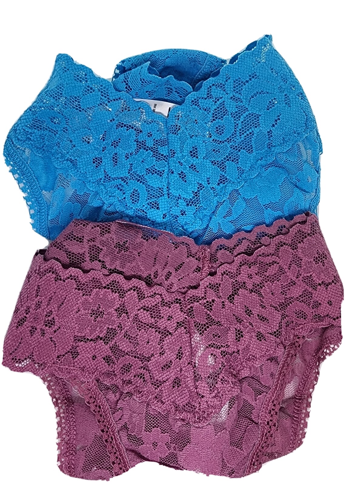 HANKY PANKY 2 Panties SIGNATURE LACE LOW RISE V THONG Mauve & Blue PLUS 14w-24w