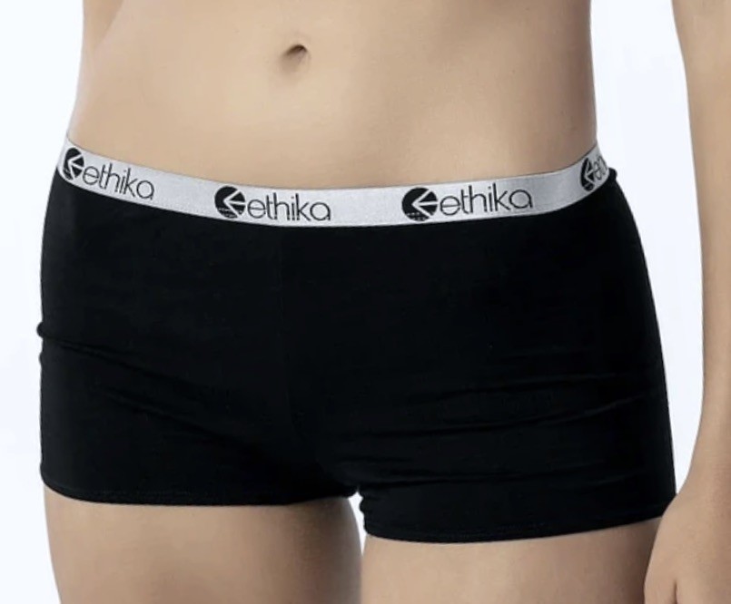 ETHIKA Ultra Soft Modal The Shorty Boyshort Midnight Black Panty Womens Sz L 7